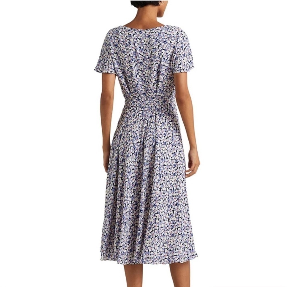 Lauren Ralph Lauren Floral Belted Crepe Dress NWT Size 4 - Picture 2 of 11